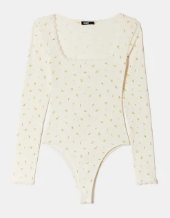 Body Basico a Fiori con Dettaglio in Pizzo^Tally Weijl Online