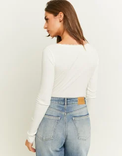 Body Basico Bianco con Dettaglio in Pizzo^Tally Weijl Clearance
