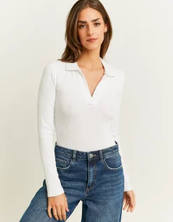 Body Bianco con Colletto Polo^Tally Weijl Sale