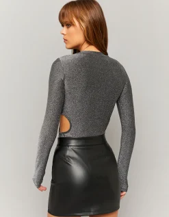 Body Cut Out Grigio in Lurex^Tally Weijl New