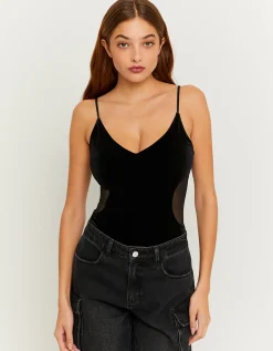 Body in Velluto con Dettagli in Mesh^Tally Weijl Hot