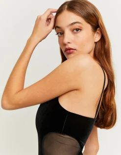 Body in Velluto con Dettagli in Mesh^Tally Weijl Hot