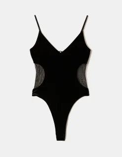 Body in Velluto con Dettagli in Mesh^Tally Weijl Hot
