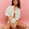 Camicia Corta in Lino Bianca^Tally Weijl New