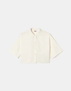 Camicia Corta in Lino Bianca^Tally Weijl New