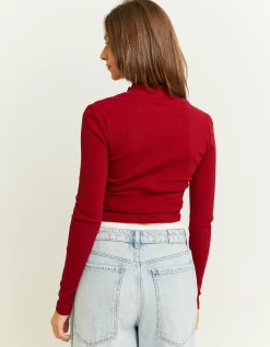 Cardigan Aderente Rosso con Zip^Tally Weijl Best Sale