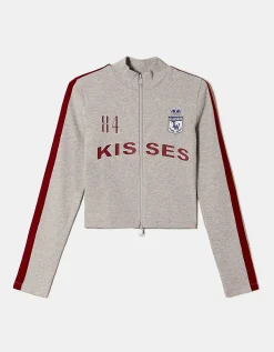 Cardigan Grigio con Stampa e Maniche a Contrasto^Tally Weijl Cheap