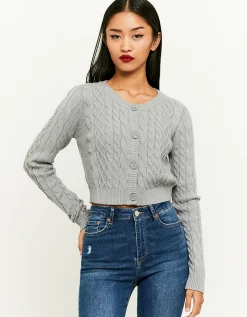 Cardigan In Maglia Intrecciata Grigio^Tally Weijl Outlet