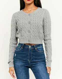 Cardigan In Maglia Intrecciata Grigio^Tally Weijl Outlet