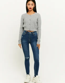 Cardigan In Maglia Intrecciata Grigio^Tally Weijl Outlet