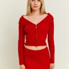Cardigan Off Shoulder Rosso^Tally Weijl Fashion