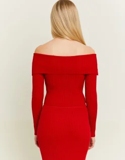 Cardigan Off Shoulder Rosso^Tally Weijl Fashion