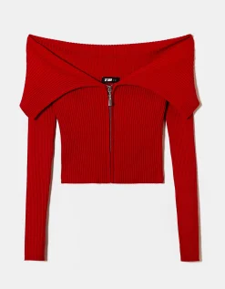 Cardigan Off Shoulder Rosso^Tally Weijl Fashion