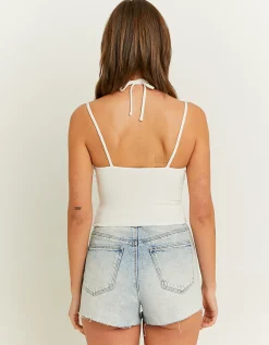 Crop Top Bianco con Increspature^Tally Weijl Best Sale
