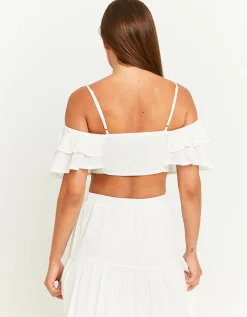 Crop Top Bianco con Volants^Tally Weijl Store