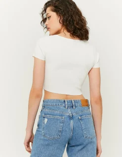 Crop Top In Maglia Bianco^Tally Weijl Discount
