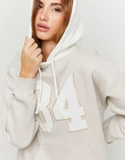 Felpa con Cappuccio Oversize Beige con Patch^Tally Weijl Best