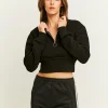Felpa Corta Nera con Zip^Tally Weijl Discount