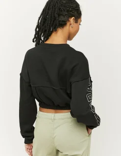 Felpa Corta Stampata Nera^Tally Weijl Store