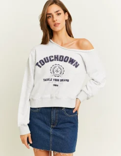 Felpa Off Shoulder Nera^Tally Weijl Discount