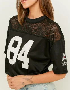 Football T-shirt in Pizzo Nera^Tally Weijl Discount