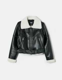 Giacca Aviatore in Similpelle Nera^Tally Weijl Cheap