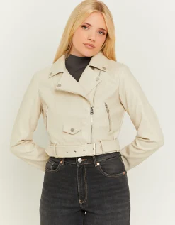 Giacca Biker in Similpelle Beige^Tally Weijl New