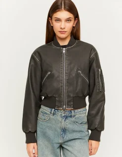 Giacca Bomber In Similpelle Nera^Tally Weijl Online