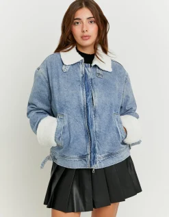 Giacca di Jeans con Dettagli in Montone Sintetico^Tally Weijl Shop