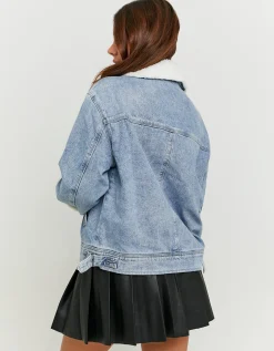 Giacca di Jeans con Dettagli in Montone Sintetico^Tally Weijl Shop