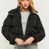 Giacca Imbottita con Cappuccio Nera^Tally Weijl Fashion