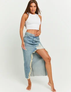 Gonna di Jeans a Vita Alta con Strappi^Tally Weijl Sale