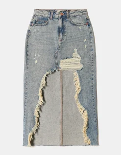 Gonna di Jeans a Vita Alta con Strappi^Tally Weijl Sale