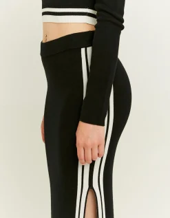 Gonna Lunga in Maglia Nera con Dettaglio Stile Collegiale^Tally Weijl Discount