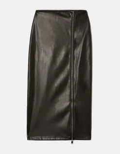 Gonna Maxi Nera in Finta Pelle con Zip^Tally Weijl Clearance