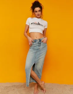 Gonna Midi Vita Alta di Jeans con Spacco^Tally Weijl Clearance