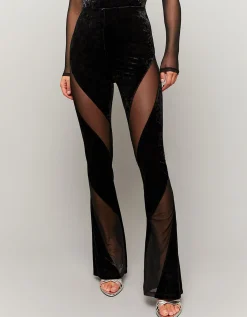 Leggings a zampa Neri in Velluto e Mesh^Tally Weijl Shop