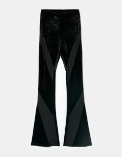 Leggings a zampa Neri in Velluto e Mesh^Tally Weijl Shop