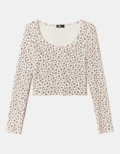 Maglietta Basica Maniche Lunghe a Fiori^Tally Weijl Flash Sale