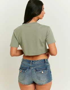 Maglietta Corta Acid Wash con Stampa^Tally Weijl Best Sale