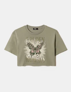 Maglietta Corta Acid Wash con Stampa^Tally Weijl Best Sale