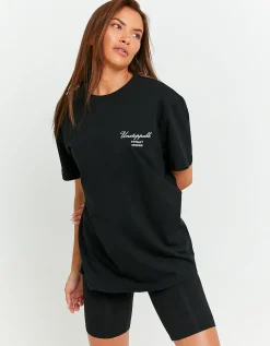 Maglietta Larga Nera con Stampa^Tally Weijl Discount