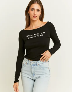 Maglietta Nera con Stampa^Tally Weijl Sale
