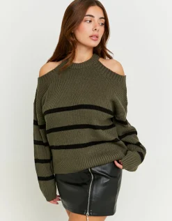 Maglione a Righe con Spalle Scoperte^Tally Weijl Online