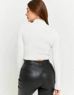 Maglione Aderente Bianco con Collo Alto^Tally Weijl Discount