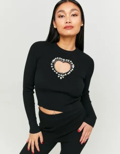 Maglione Aderente con Cut out a Cuore e Strass^Tally Weijl Shop