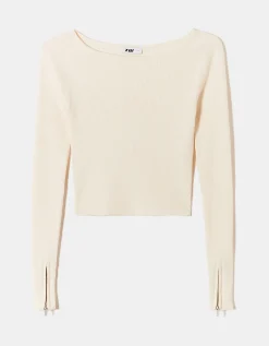 Maglione Bianco a Coste^Tally Weijl Sale