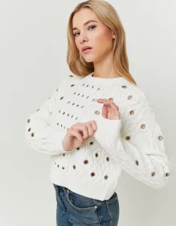 Maglione Bianco con Occhielli^Tally Weijl Flash Sale