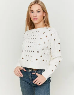 Maglione Bianco con Occhielli^Tally Weijl Flash Sale