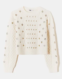 Maglione Bianco con Occhielli^Tally Weijl Flash Sale
